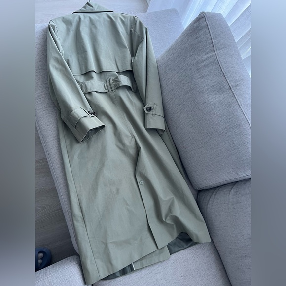 Classic Olive Green Trench Coat - Picture 3 of 5